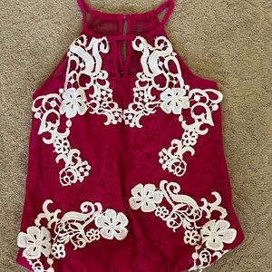 INC Embroidered Halter Top